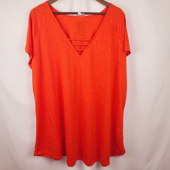 NWT - Avenue Bright Orange V-Neck Top – Plus Size 22/24 - Picture 4 of 12